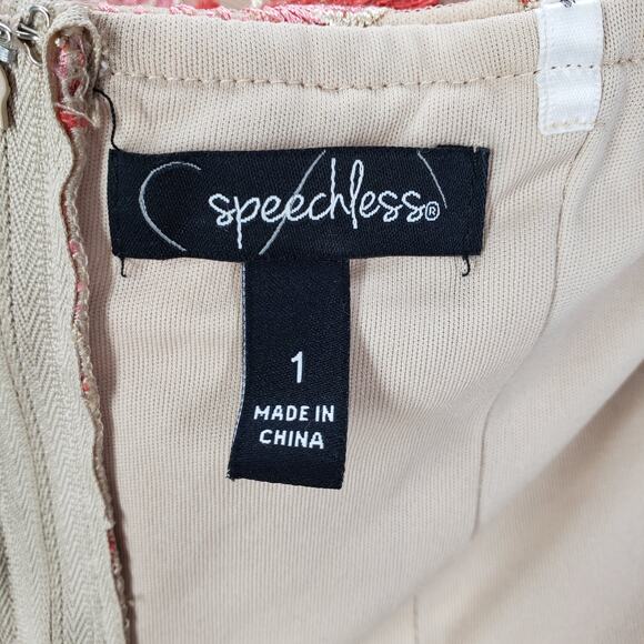 Speechless Floral Lace Strapless Sweetheart Neck Mermaid Dress Size 1 - Picture 8 of 14